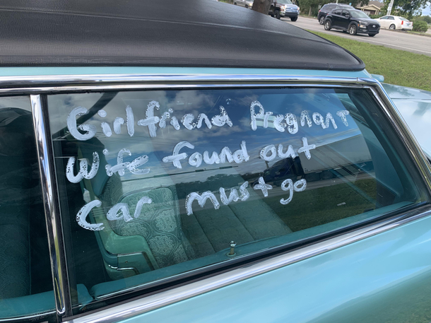 Found on side of road- caddy for sale this on the window
