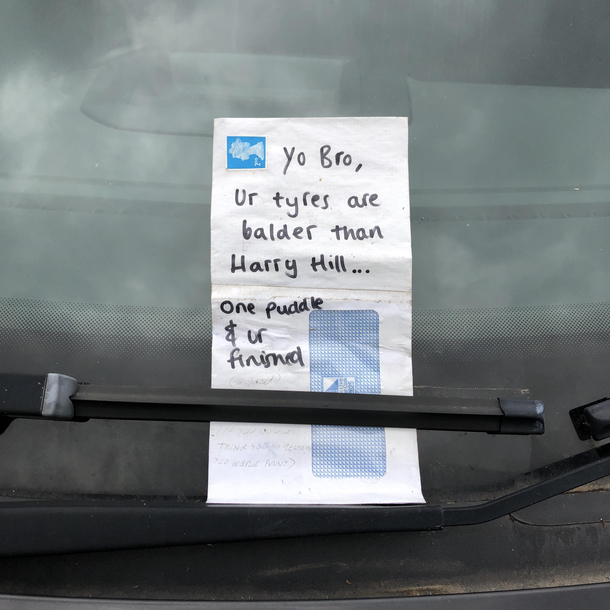 Found on the car behind mine