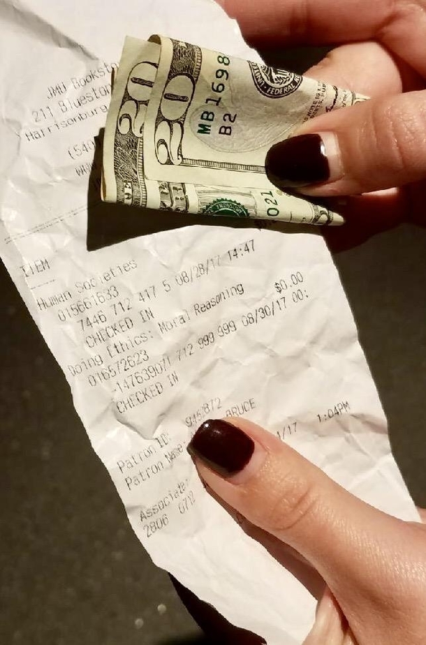 Found on the ground wrapped in a receipt It had the patron name on it ...