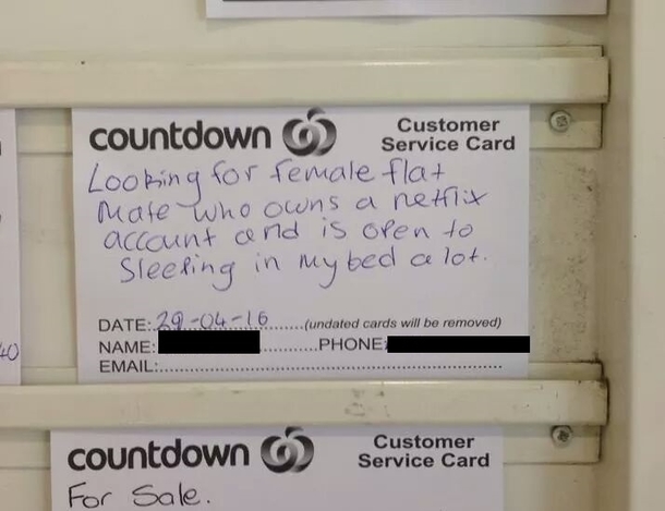 Found on the local supermarket messageboard