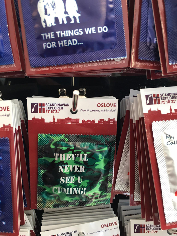 Found these condoms in a Norway souvenir shop 