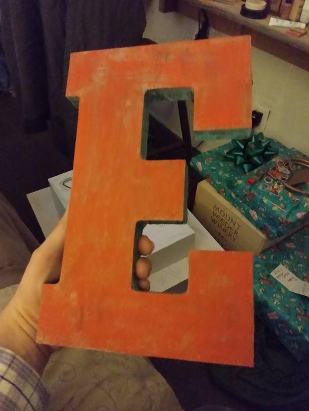 Found this decorative letter in an antique store Its an old E but its a good E