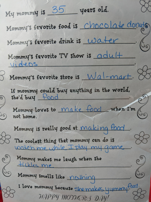 Found this gem from my sons school a year ago My wife is still mortified
