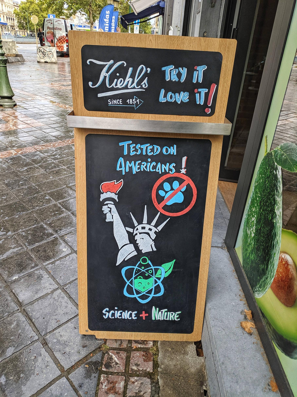 Found this in front of a cosmetic store in Belgium