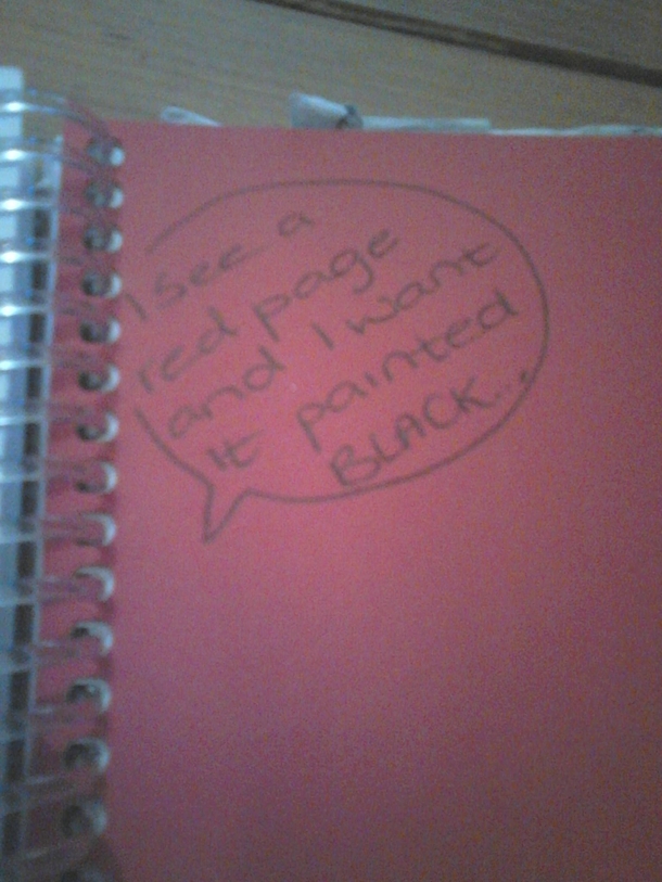 Found this in my sisters homework planner shes 