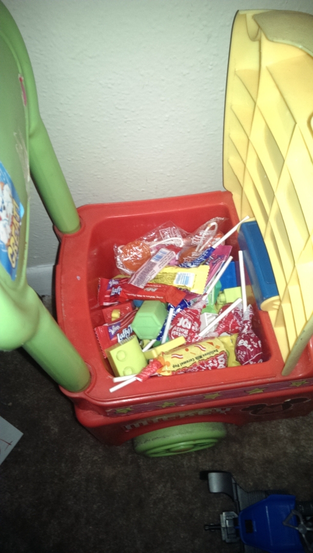 Found this in my sons roomI knew we didnt eat all the Easter candy that fast