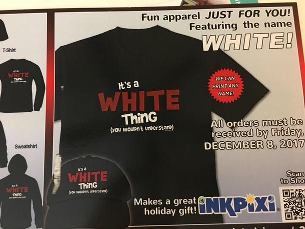 Found this in the mailbox today Not all family names belong on a T Shirt