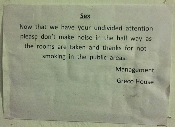 Found this notice at a quaint little hotel haveli in Udaipur Read this and died laughing