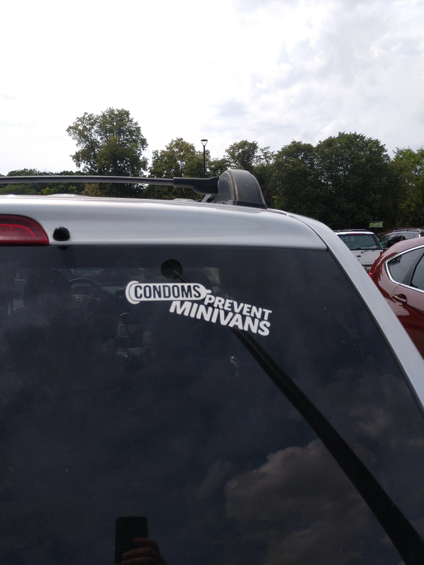 Found this on a minivan at the zoo I think its a warning sign