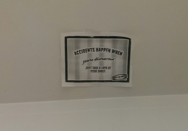 Found this on the ceiling above the urinal at my high school