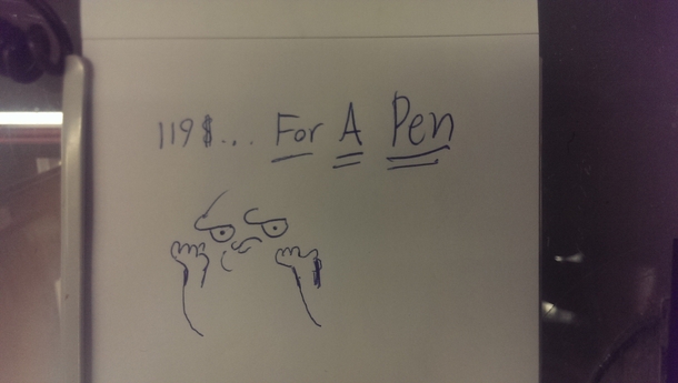 Found this on the little pad where you can test out pens at the Staples where I work