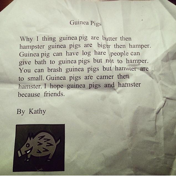 Found this paper I wrote in elementary school I better have gotten an A because my argument was solid