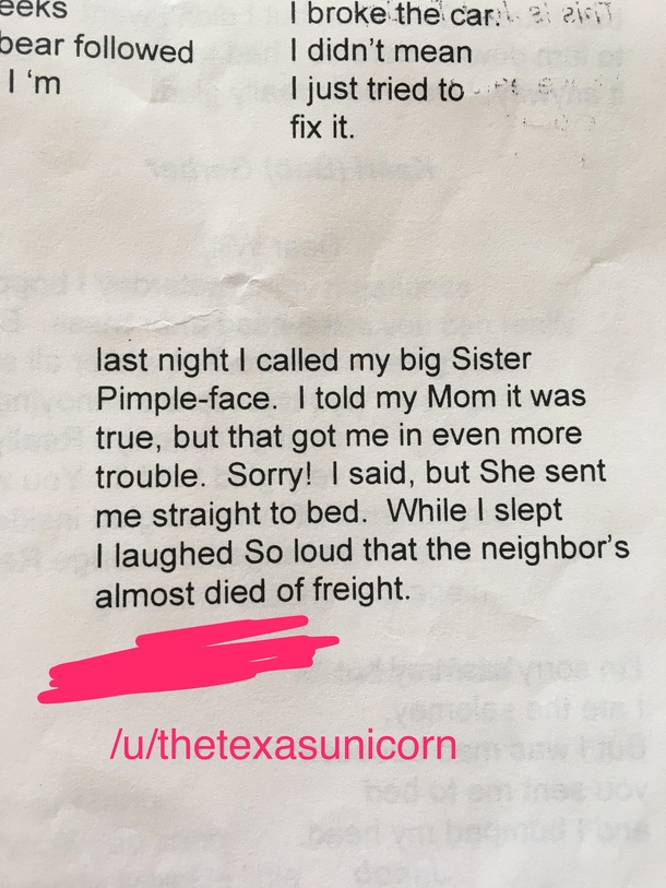 Found this poem I wrote in th grade