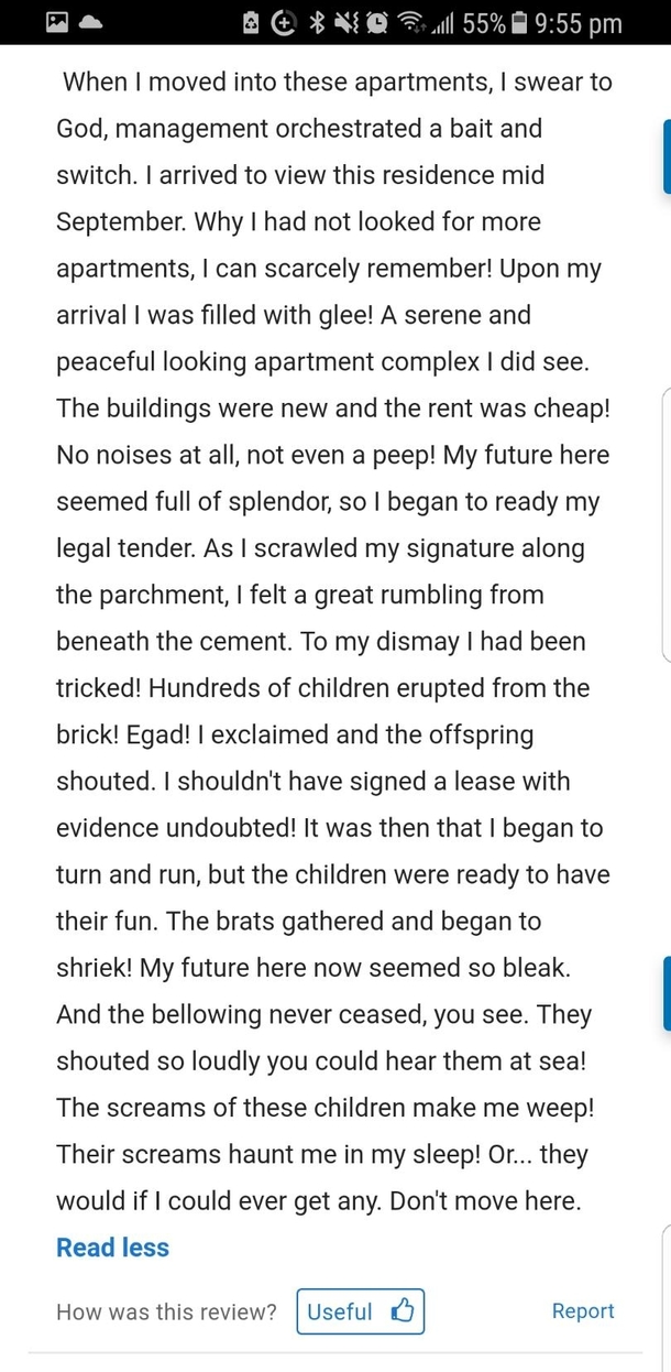Found this silly review while apartment hunting