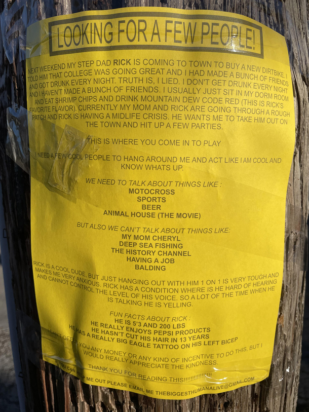 Found this while on a walk today I hope they find a few people