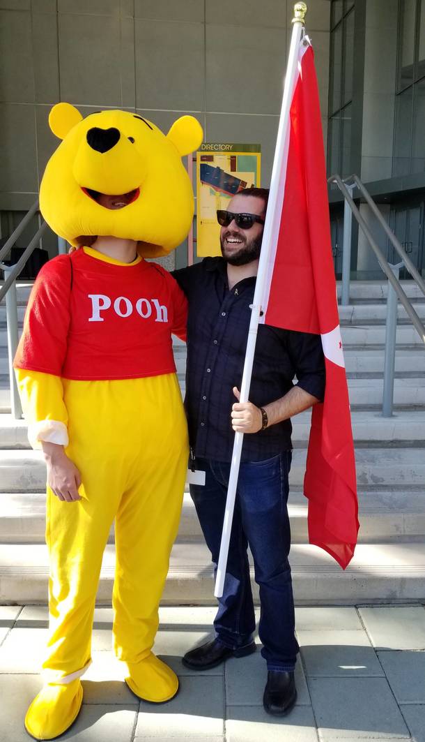 Found Winnie the Pooh waving the Hong Kong flag in front of BlizzCon