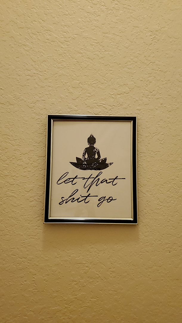 Framed picture that was in the bathroom at a hotel I was staying at