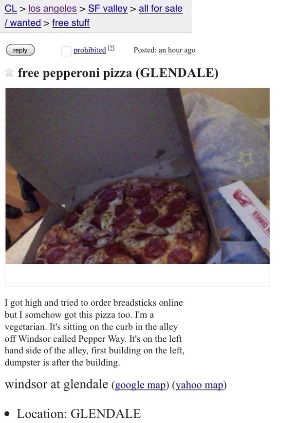 Free pizza