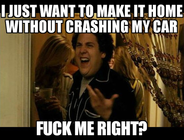 Fresh snow small car right lane truck right up my ass