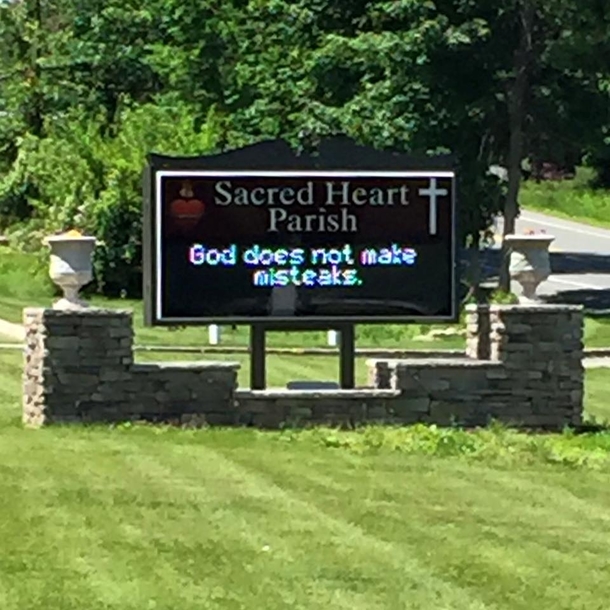 Friend spotted this at the church in my hometown The irony is so thick I could grill it