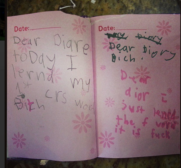 Friend was babysitting and found this amazing diary the  year old kept