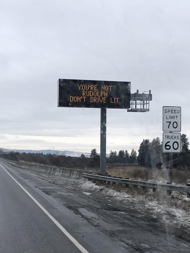 Friendly reminder from the Washington State Department of Transportation