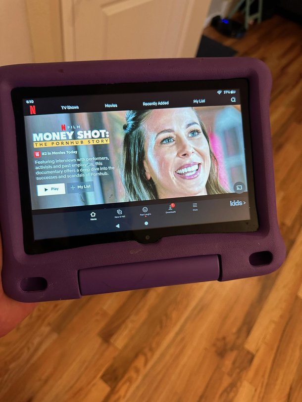 Friends toddler was scrolling Netflix Kids on an Amazon Fire Kids edition and they came across this