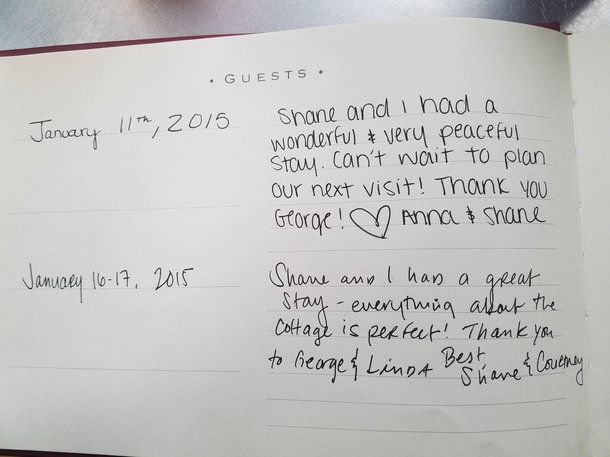 From an airbnb guestbook I think Shane is two-timing Anna