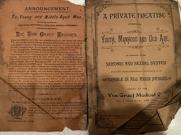 From an old-timey medical text I found - heal your self-abuse injuries