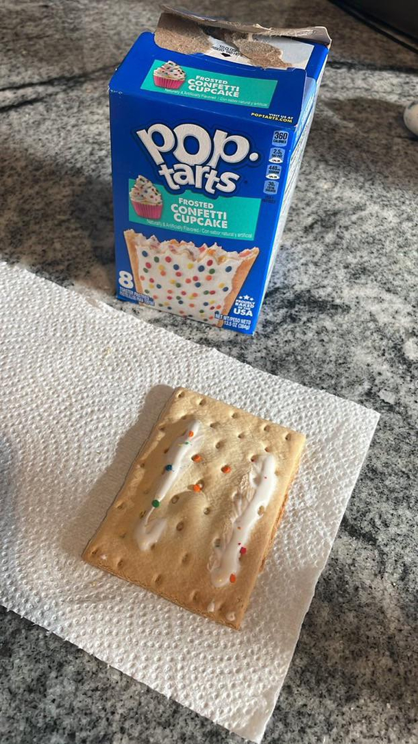 Frosted confetti cupcake pop tart
