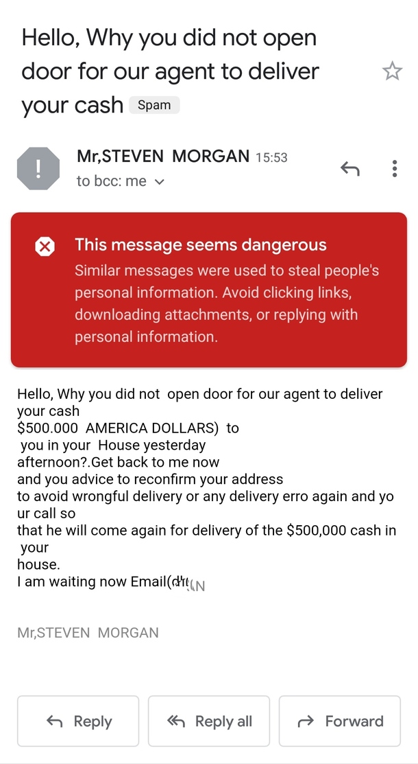 Funniest spam Email I have got until now