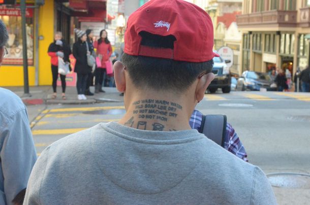 Funny as hell tattoo that I snapped in Chinatown San Francisco