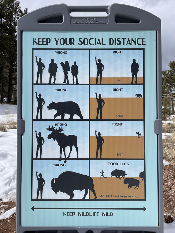 Funny National Park Social Distancing Sign