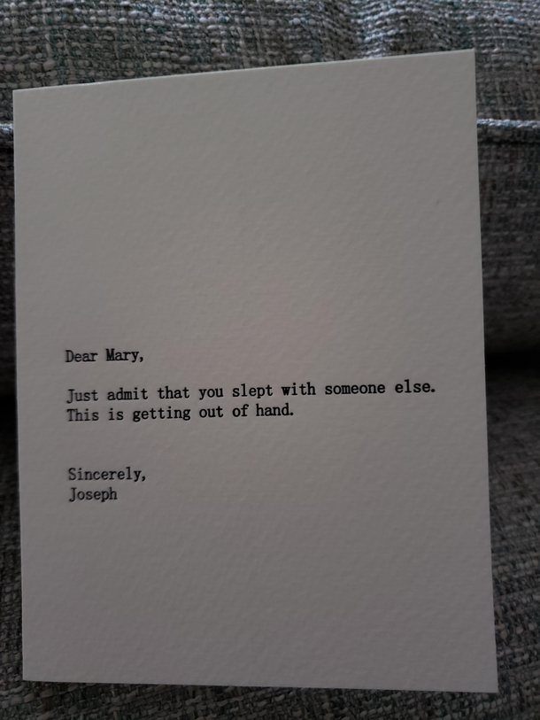 Further evidence my wifes boss has a sense of humor This is her Christmas card