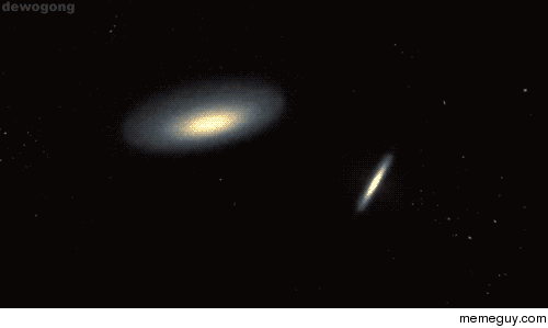 Galaxies collide - Milky Way and Andromeda in  billion years