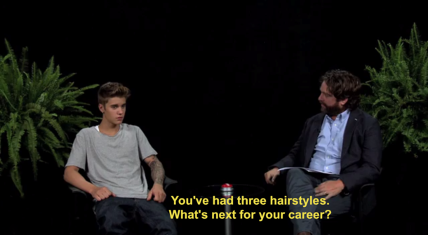 Galifianakis asking the tough questions