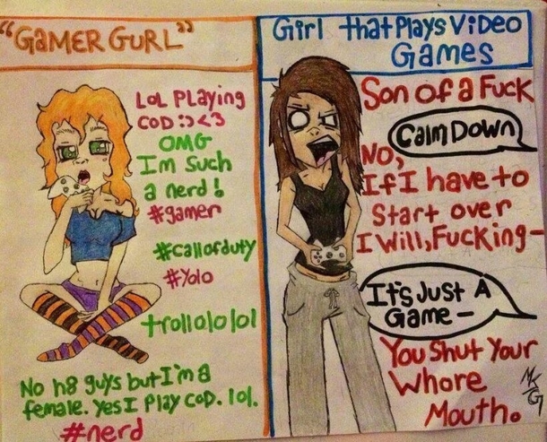 Gamer girl vs Girl that plays video games
