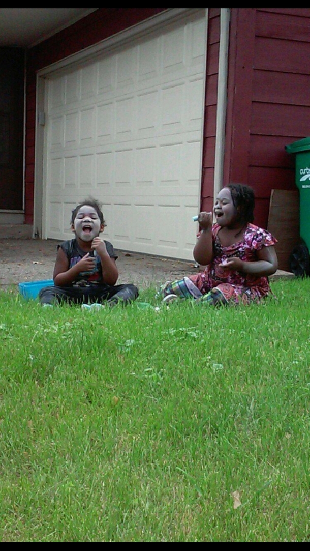 Gave the neighbor kids chalk I give you Whiteface