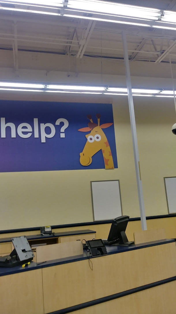 Geoffreys Plea - My Fiance whos last day at Toys R Us was today took this unintentionally ironic gem