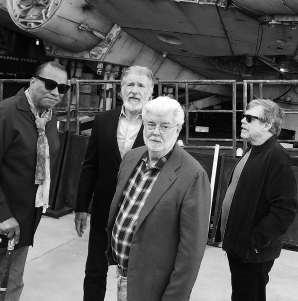 George Lucas Ford Billy Dee and Hamill look like theyre dropping a new Blues album
