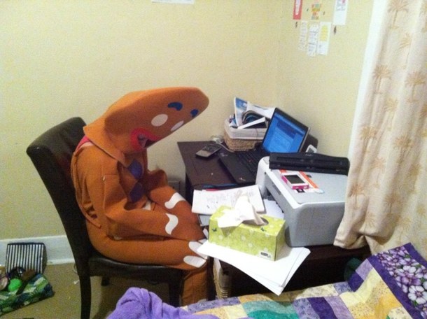 GF had to study on halloween