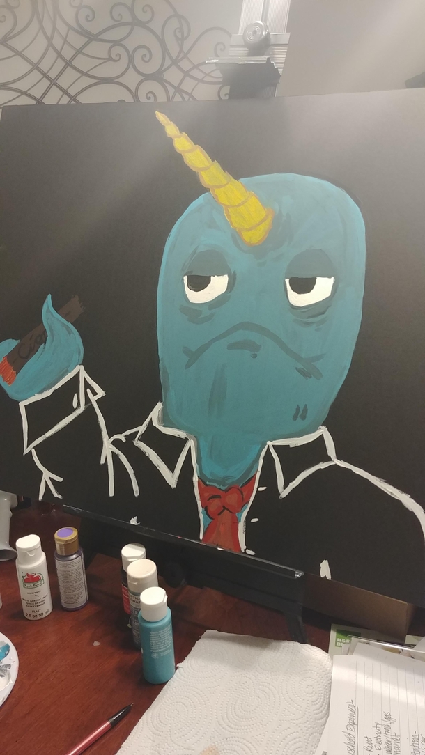 Gf told me to draw a Narwhal with a Cigarthe results