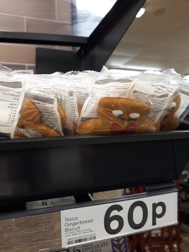 Gingerbread man is not sure about his price