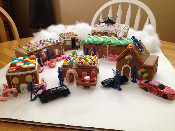 Gingerbread trailer park stand off