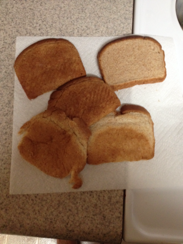 Girlfriend said theres only one piece of bread left I counted and shes right