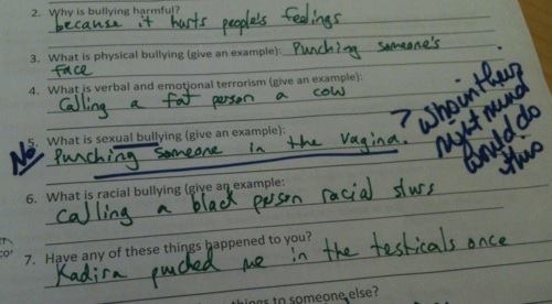 Give an example of sexual bullying
