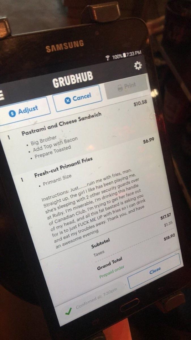 Give this man his fries