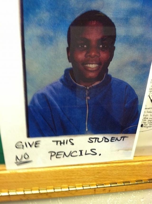 Give this student no pencils