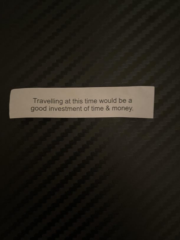 God a fortune cookie and oh the irony