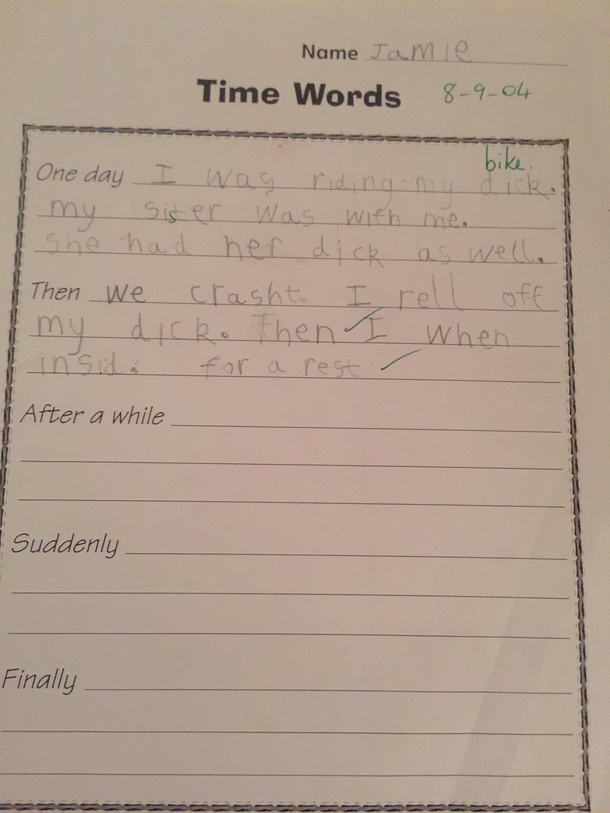 Going through my old school work I came across this gem of a spelling mistake
